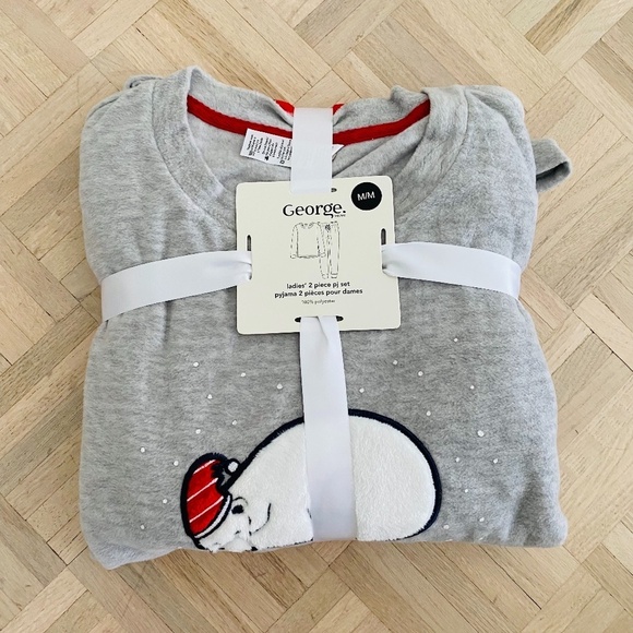 George Other - George - 2 Piece Fleece PJ Set with Polar Bear, Size M, Brand New with Tags!
